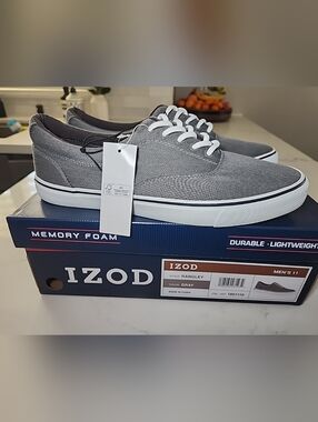IZOD Rangeley Men's Gray Canvas Lace-Up Sneakers